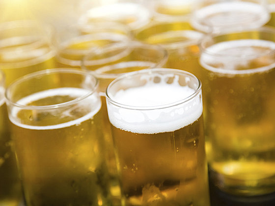 Glass of light beer