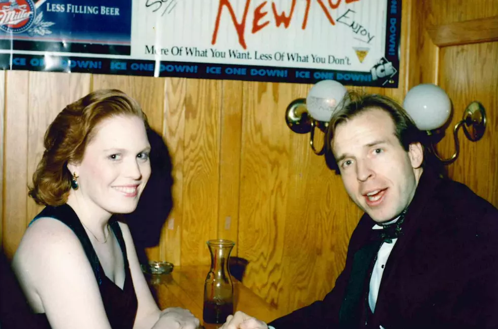 WKFR News Director John Kulba and wife at Bourbon Street Night Club's New Year's celebration. (Courtesy of the Dave Benson Photo Archive. Used by permission)
